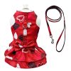 Abstract Hearts Harness Dress with Matching Leash - L