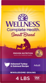 Wellness Pet Products Dog Food - Turkey and Oatmeal Recipe - Case Of 6 - 4 Lb.
