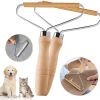 Pet Hair Remover Brush For Dog Dog Hair Removal Brush With Wood Handle For Clothes, Blankets