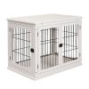 Dog Crate Furniture | Wooden End Table with Lockable Doors