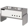 PawHut Elevated Dog Bowls, 3 Height Adjustable Raised Dog Bowls w/ Slow Feeder Mat, Stand, for Medium to Extra Large Dogs
