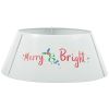 HOMCOM Bright Silver Christmas Tree Collar 26x26x9 inch Steel Tree Ring Skirt for Home Holiday Xmas Decoration