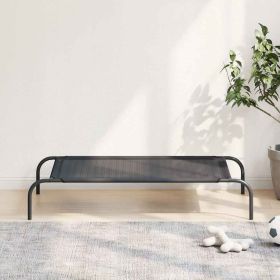 Elevated Dog Bed, Powder-Coated Steel Large, 30% Polyester, 70% PVC, Black