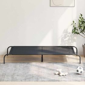 Black Textile with Powder-Coated Steel Frame, Durable Raised Dog Bed