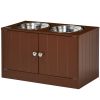 PawHut Elevated Dog Bowls with Storage Cabinet – Raised Feeding Station with Built-In Storage