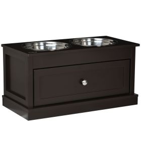 PawHut Elevated Dog Bowls | Raised Feeder with Storage Drawer