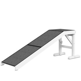 60" Pet Ramp for Dogs   Non-Slip Carpet, Easy Access, White