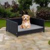 Rattan Dog Bed with Waterproof Soft Cushion for Medium Small Dogs