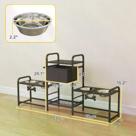 Dog Bowls with Pet Food Storage – Elevated Feeding Station with Built-In Storage
