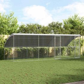 Dog Kennel 3 pcs Silver 19.69 x 6.56 x 6.56 ft Steel