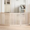 Dog Gate Set of 3 Light Brown Poplar Wood