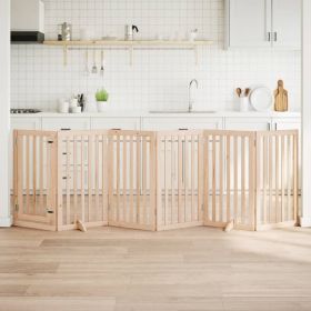 Dog Gate Set of 6 Natural Brown Poplar Wood