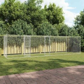 Dog Kennel Silver 800 x 200 x 200 cm Galvanized Steel