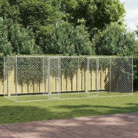 Dog Kennel Silver 600 x 200 x 200 cm Galvanized Steel
