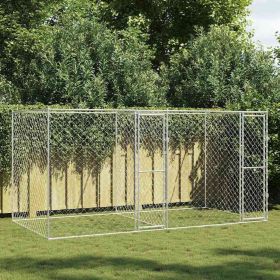 Dog Kennel Silver 400 x 200 x 200 cm Galvanized Steel