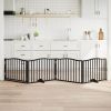 Dog Gate Set of 4 Black Poplar Wood
