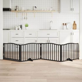 Dog Gate Set of 4 Black Poplar Wood