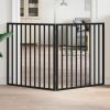 Dog Gate Set of 2 Black Poplar Wood Long