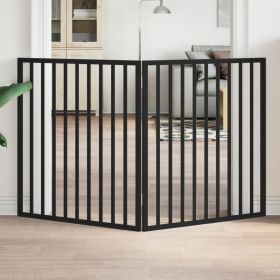 Dog Gate Set of 2 Black Poplar Wood Long