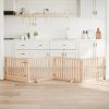 Dog Gate Set of 4 Brown Poplar Wood Small