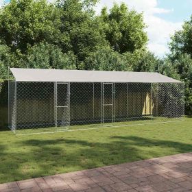 Dog Kennel Silver 800 x 200 x 256 cm Galvanized Steel
