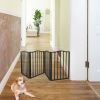 Wooden Pet Gate for Dogs – Freestanding Folding Barrier for Doorways & Stairs