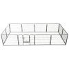 Dog Playpen Black Powder-coated steel 31.5x23.6 in panels