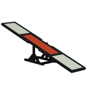 PawHut Wooden Dog Agility Seesaw for Training and Exercise, Platform Equipment Run Game Toy, Weather Resistant 71" L x 12" W x 12" H