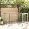 Dog Kennel Silver Steel Durable  78.7x78.7x39.4 In