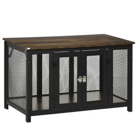 Dog Crate Furniture with Openable Top | PawHut Wooden Dog Kennel End Table