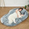 Plush Human Dog Bed for Adults Cozy Lounger Large