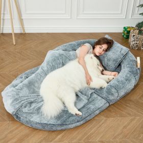 Plush Human Dog Bed for Adults Cozy Lounger Large