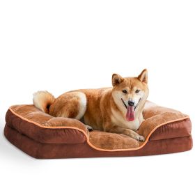 Orthopedic Memory Foam Pet Bed for Small Dogs – Washable Non-Slip Large Brown