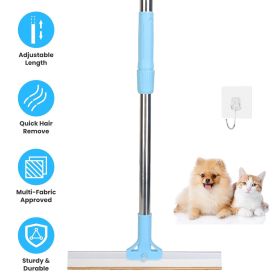 Pet Hair Removal Rake With 54.33in Adjustable Telescopic Rod Multi-Fabric Dog Hair Scraper Lint Shaver For Carpet Rug Clothes Couch