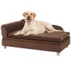 VEVOR Dog Couch for Large-Sized Dogs, Soft Velvety Bed, 110 Lbs., Dark Brown