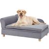 VEVOR Dog Couch for Large-Sized Dogs, Soft Velvety Bed, 110 Lbs., Grey