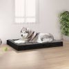 Dog Bed Solid Durable Pine Wood Black 40.0 x 29.1 x 3.5 In