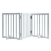 Free Standing Dog Gate, 24" H x 60" W Freestanding Pet Gate, 3 Panels Foldable Dog Gate for Wide and Narrow Passageways