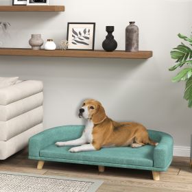 Dog Sofa Couch Bed with Washable Cushion for Large Dogs, Green