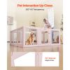 Dog Whelping Box, 60x59x23 in Transparent Plastic Dog Whelping Pen for X-Large Sized Dogs, Waterproof Puppy Playpen with Windows & Door Lock