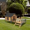 Outdoor Large Wooden Cabin House with Iron Frame