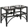 PawHut 17" Double Stainless-Steel Heavy-Duty Dog Food Bowl Elevated Pet Feeding Station