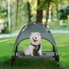 PawHut Elevated Dog Bed with Removable Canopy, Outdoor Dog Cot with UV Protection Canopy Shade, 24 Inch, Gray