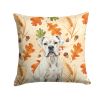 White Boxer Heirloom Fall Throw Pillow Decorative Indoor Outdoor Accent Cushion for Couch, Bed or Patio, 14Hx14W
