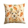 Wheaten Border Terrier Heirloom Fall Throw Pillow Decorative Indoor Outdoor Accent Cushion for Couch, Bed or Patio, 14Hx14W