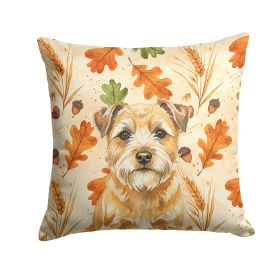 Wheaten Border Terrier Heirloom Fall Throw Pillow Decorative Indoor Outdoor Accent Cushion for Couch, Bed or Patio, 14Hx14W