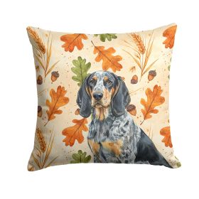 Bluetick Coonhound Heirloom Fall Throw Pillow Decorative Indoor Outdoor Accent Cushion for Couch, Bed or Patio, 14Hx14W