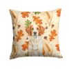 Orange and White Brittany Heirloom Fall Throw Pillow Decorative Indoor Outdoor Accent Cushion for Couch, Bed or Patio, 14Hx14W