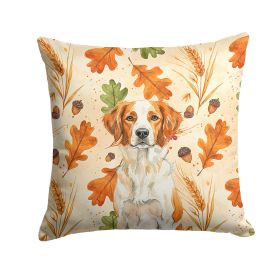 Orange and White Brittany Heirloom Fall Throw Pillow Decorative Indoor Outdoor Accent Cushion for Couch, Bed or Patio, 14Hx14W