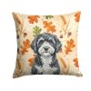 Portuguese Water Dog Heirloom Fall Throw Pillow Decorative Indoor Outdoor Accent Cushion for Couch, Bed or Patio, 18Hx18W
